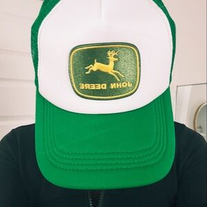 John Deere Green and White Trucker Hat